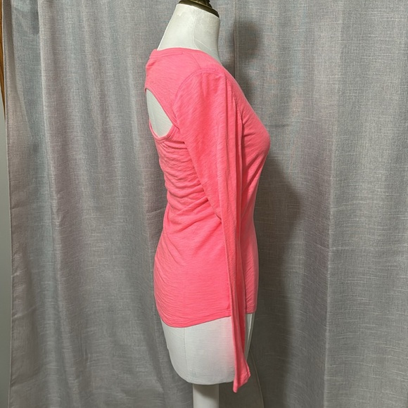 VS PINK-Tissue Long Sleeve Tee-Sz XS-Hot Pink-GUC - Picture 9 of 15
